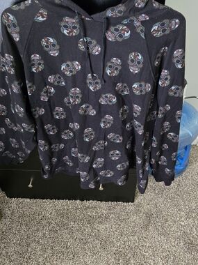 torrid Black Hoodie with Colorful Sugar Skull Print
